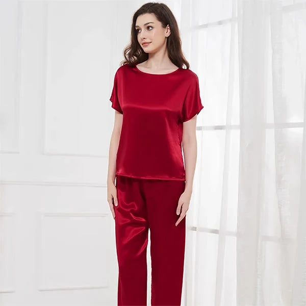 Women’s Mulberry Silk Capri Pajama Set 2-Piece Sleepwear