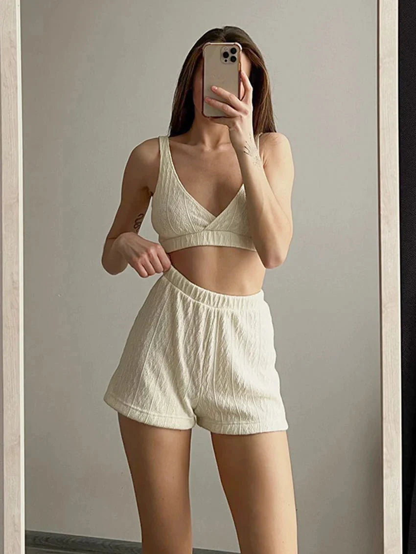 Women's Sleepwear 3-Piece V-Neck Pajama Set