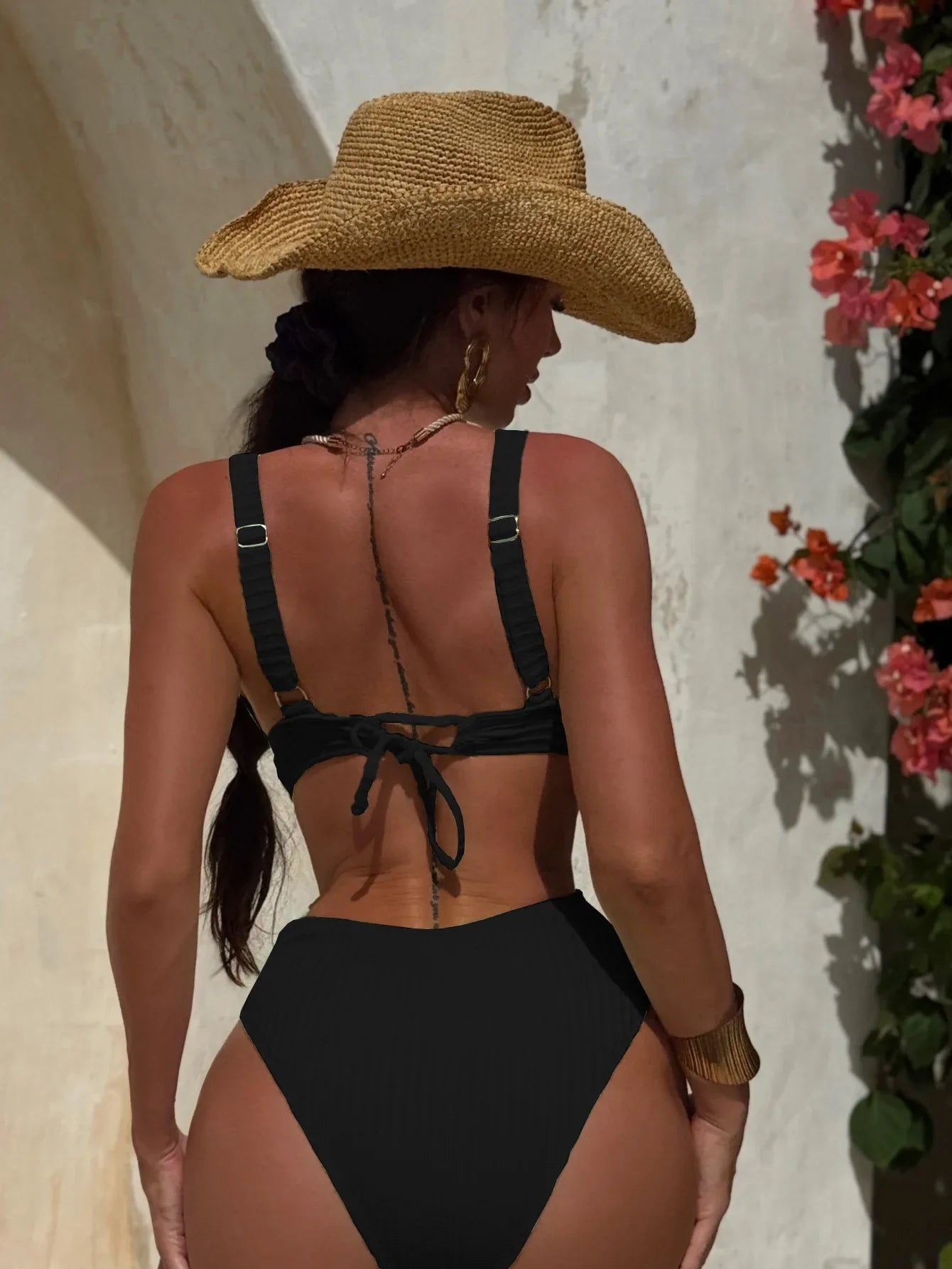 2026 Deep V Neck Cut Out Women Swimwear One Piece Swimsuit Female High Leg Cut Monokini Bather Backless Bathing Swim Beachwear