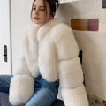 Natural Fox Fur Coat: Short, Wild, & Young Catwalk Style