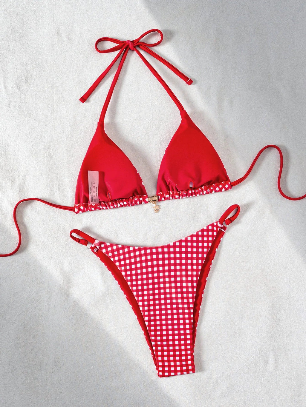 2026 Solid Color Bikinis Set Triangle Swimwear Women Bandage Swimsuit Patchwork Bathing Suit Beach Biquini Mujer Swimming Wear