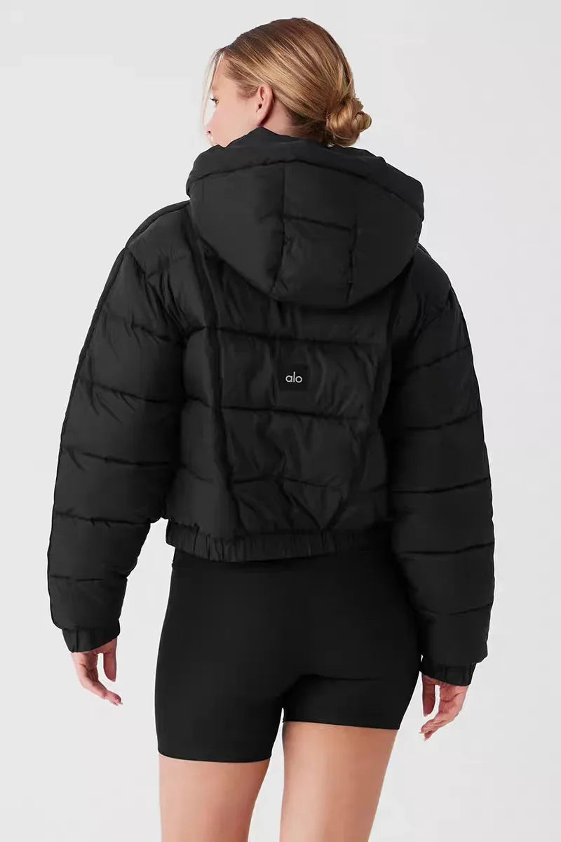 White Winter Jacket for Women – Hooded Thick Warm Padded Coat