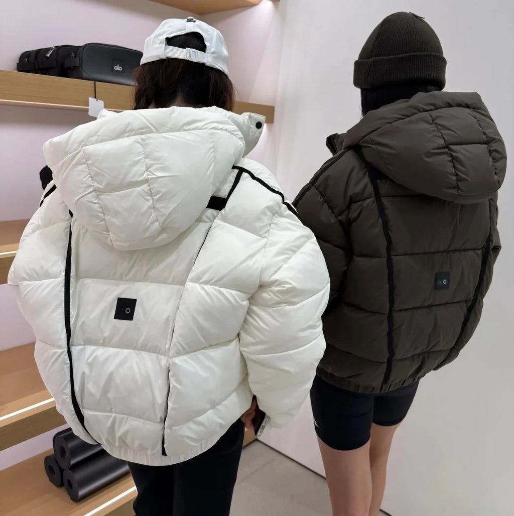 White Winter Jacket for Women – Hooded Thick Warm Padded Coat