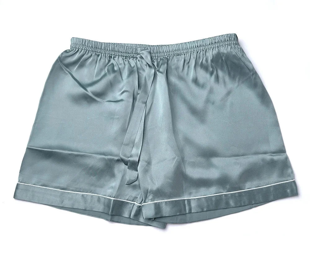 Real Mulberry Silk Pajama Set: Short Sleeve & Shorts