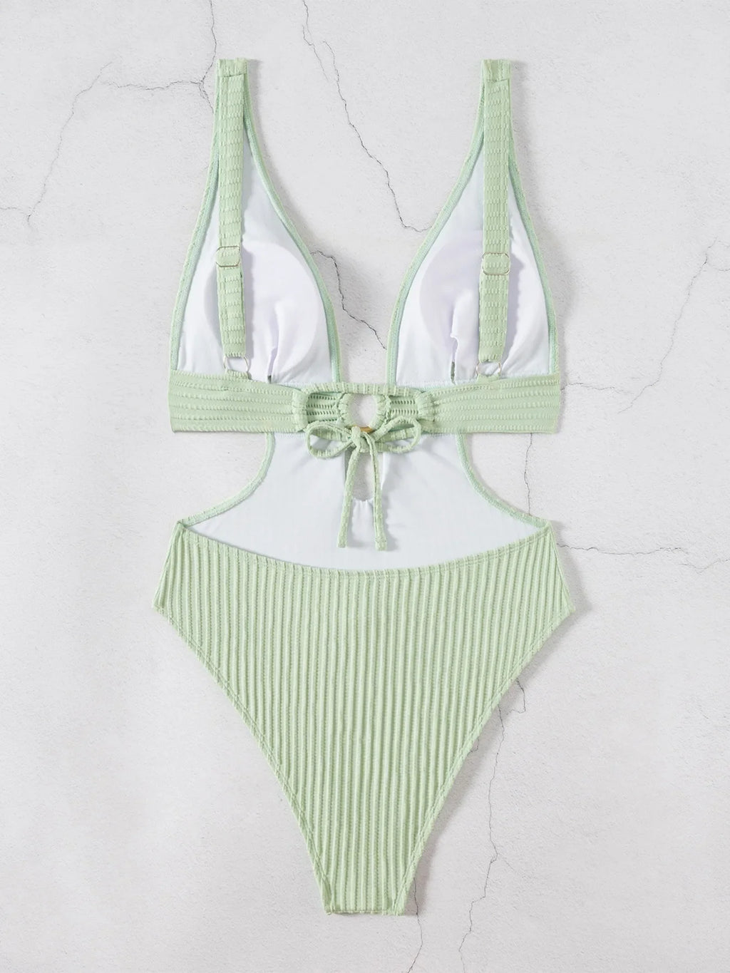 2026 Deep V Neck Cut Out Women Swimwear One Piece Swimsuit Female High Leg Cut Monokini Bather Backless Bathing Swim Beachwear
