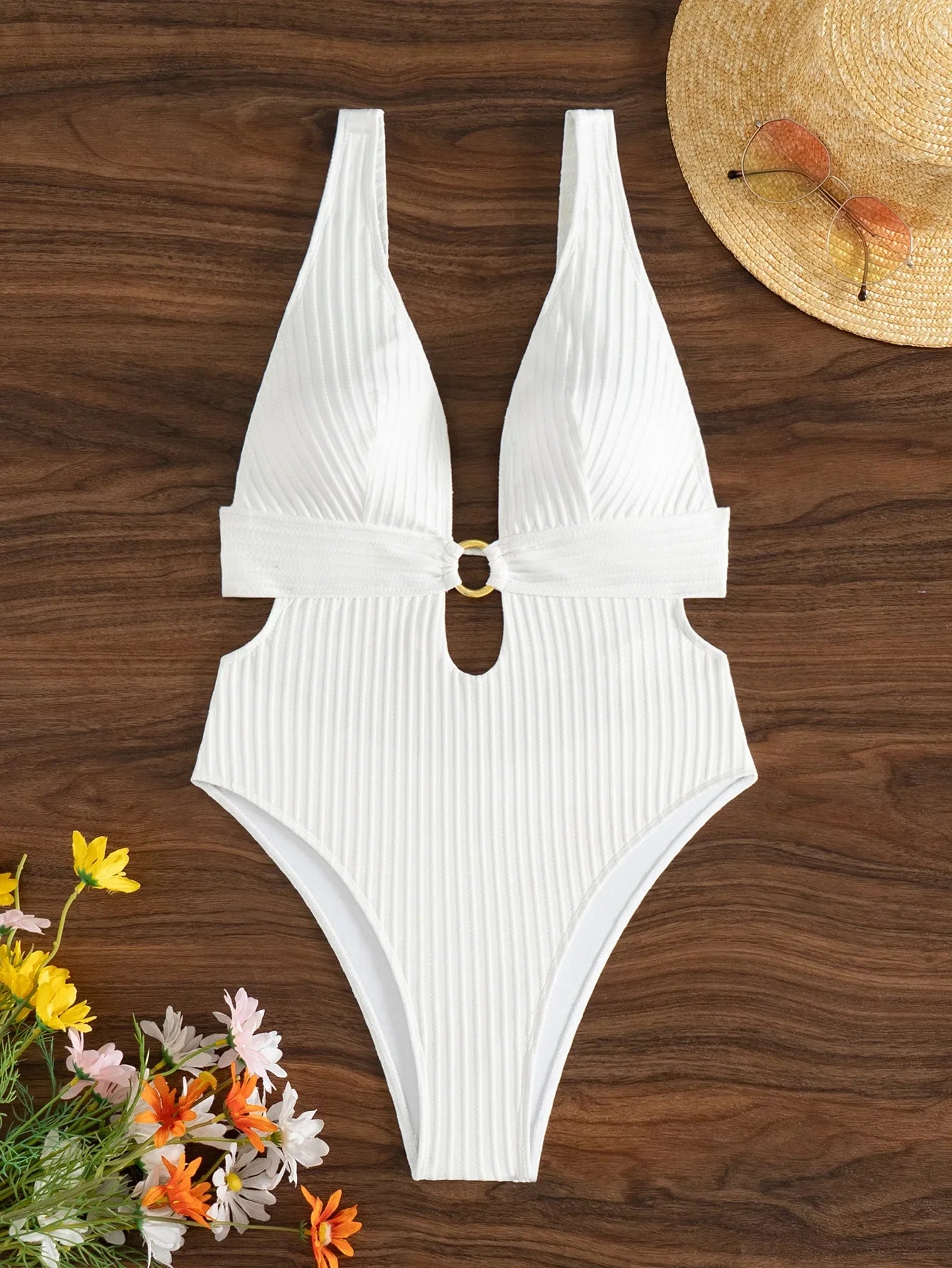 2026 Deep V Neck Cut Out Women Swimwear One Piece Swimsuit Female High Leg Cut Monokini Bather Backless Bathing Swim Beachwear