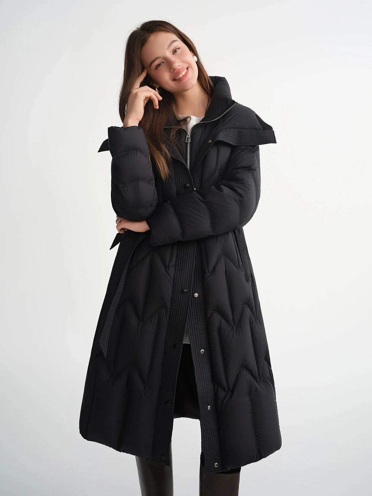 Plus Size Quilted Duck Down Winter Puffer Jacket