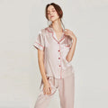Women's Pink Silk Pajamas Short Sleeve Real Silk Sleepwear