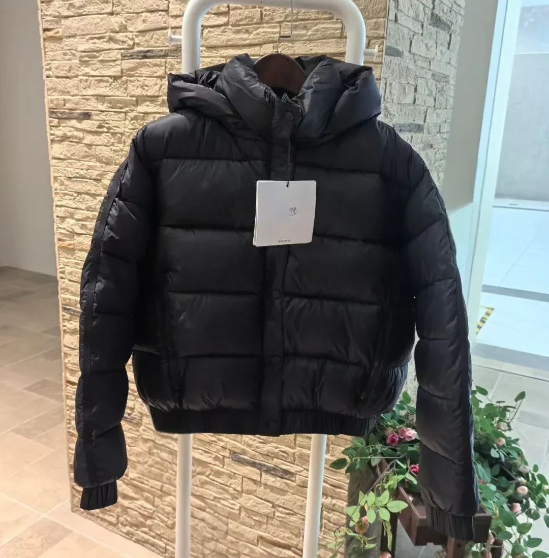 White Winter Jacket for Women – Hooded Thick Warm Padded Coat