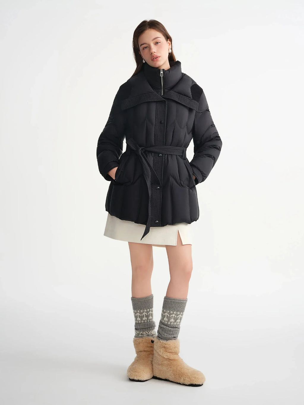 Plus Size Quilted Duck Down Winter Puffer Jacket