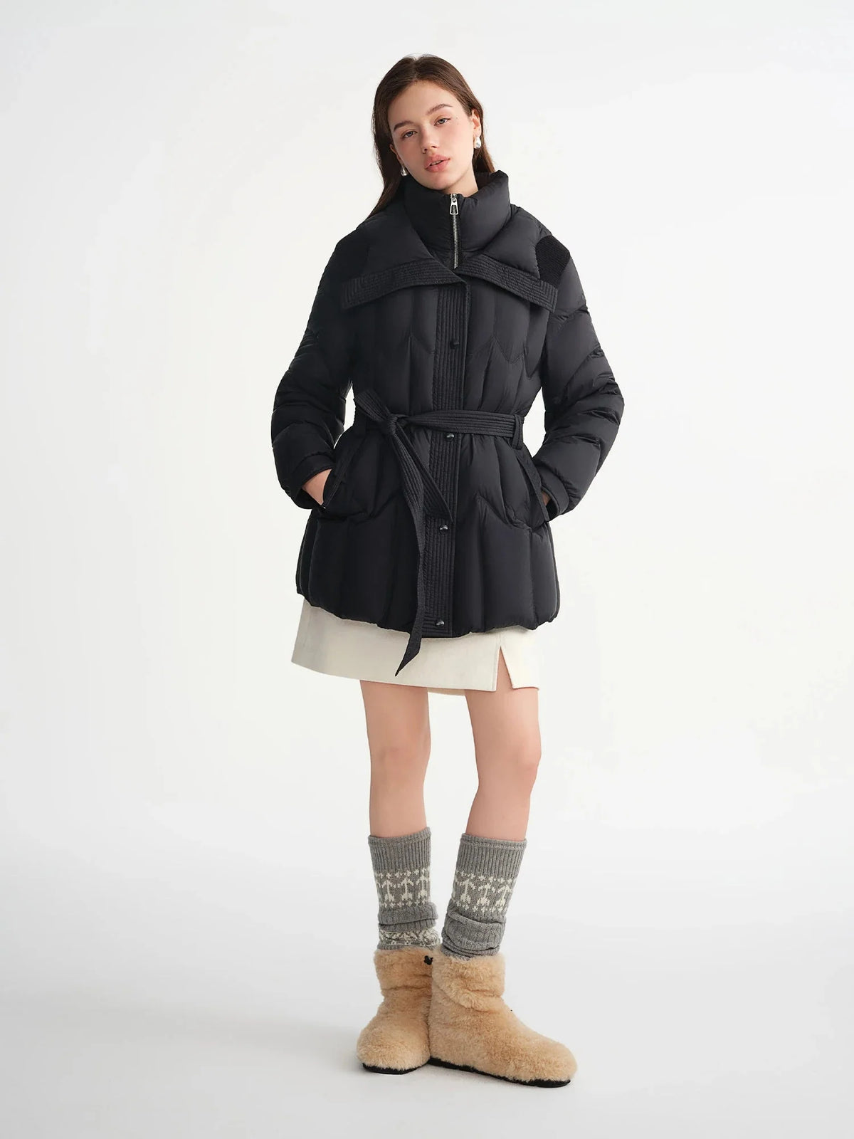 Plus Size Quilted Duck Down Winter Puffer Jacket