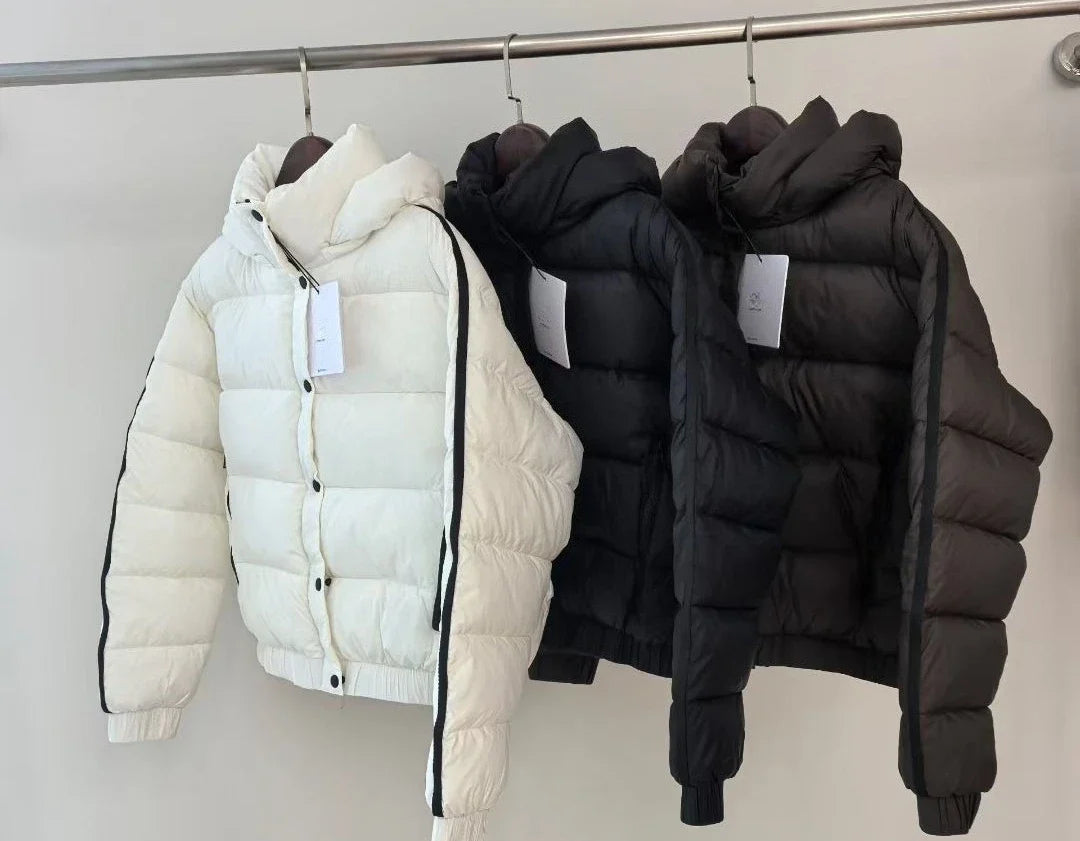 White Winter Jacket for Women – Hooded Thick Warm Padded Coat