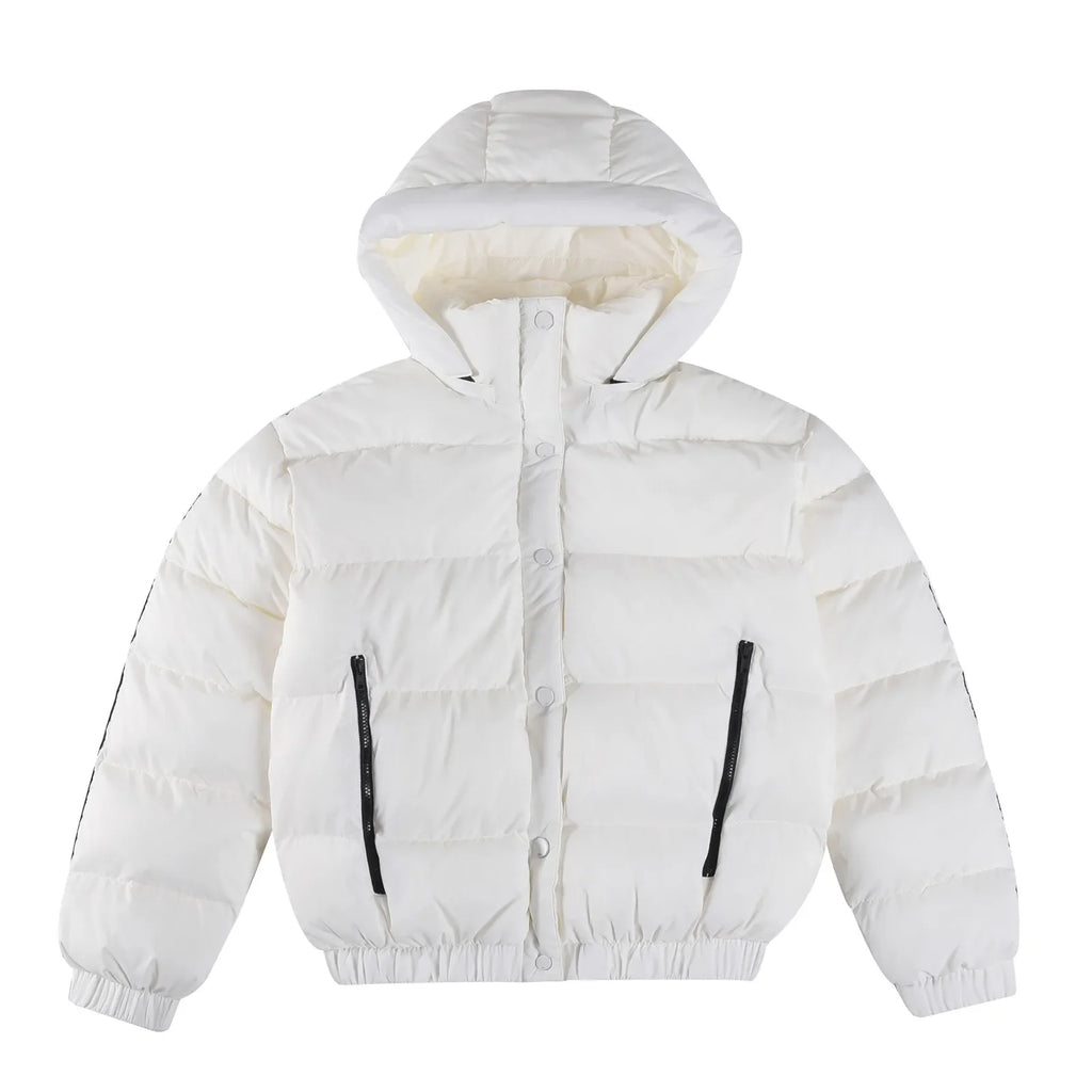 White Winter Jacket for Women – Hooded Thick Warm Padded Coat