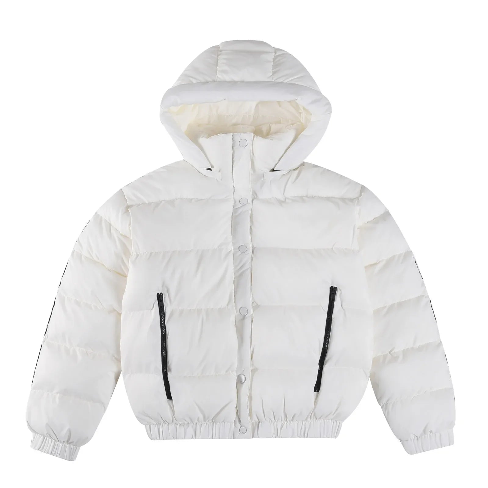 White Winter Jacket for Women – Hooded Thick Warm Padded Coat
