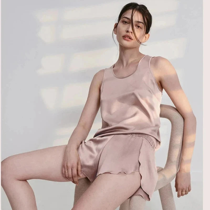 Plus-Size Mulberry Silk Pajama Set Luxury Women's Nightwear