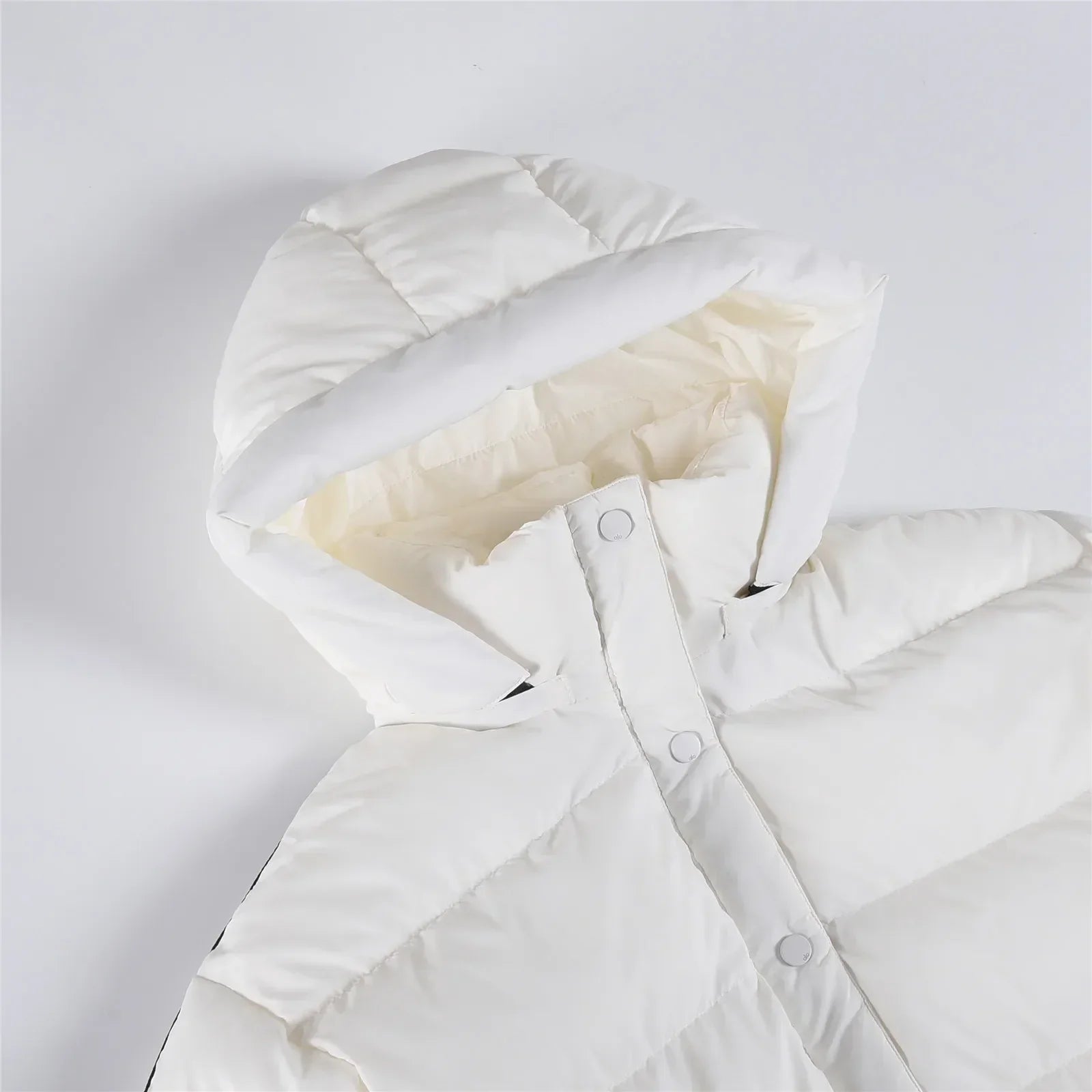 White Winter Jacket for Women – Hooded Thick Warm Padded Coat