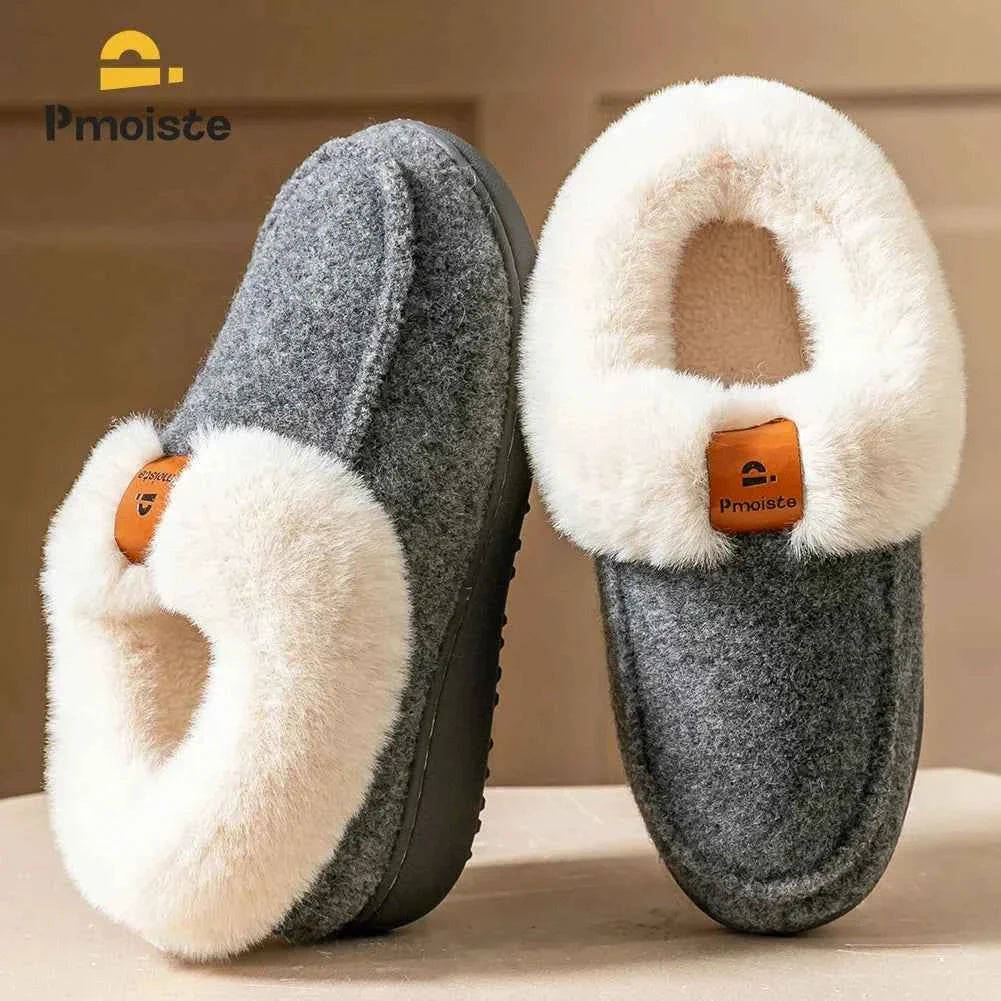 Platform Slippers Women Wedge Memory Foam Non Slip Sole Warm Fuzzy Winter Durable Bedroom Cozy Comfort