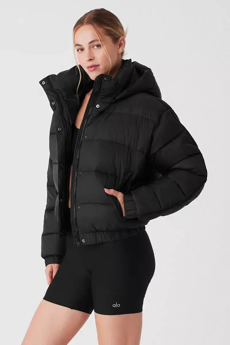 White Winter Jacket for Women – Hooded Thick Warm Padded Coat