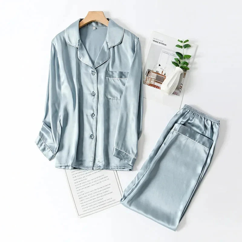 Women’s Real Silk Pajama Set Luxury Home Set