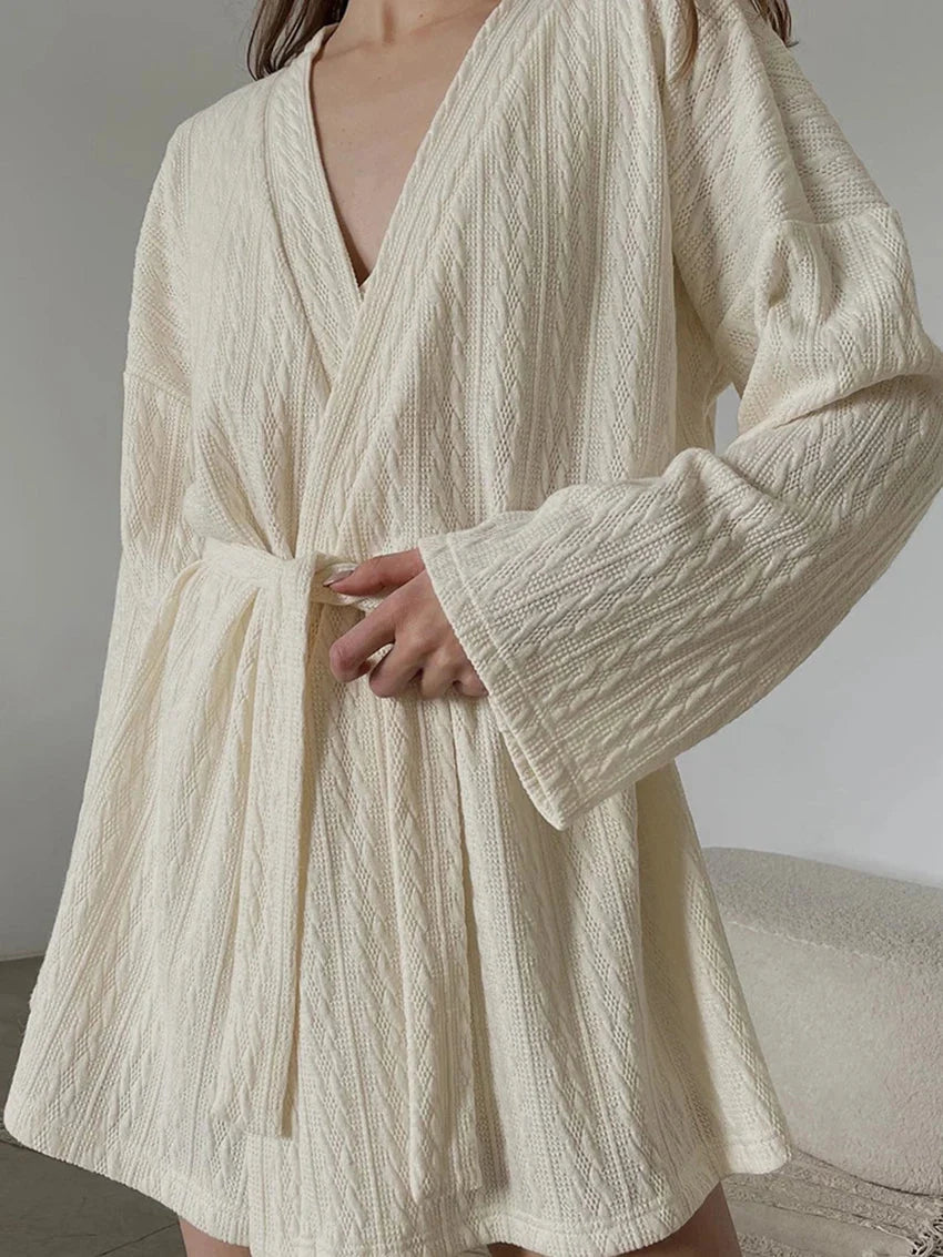 Women's Sleepwear 3-Piece V-Neck Pajama Set