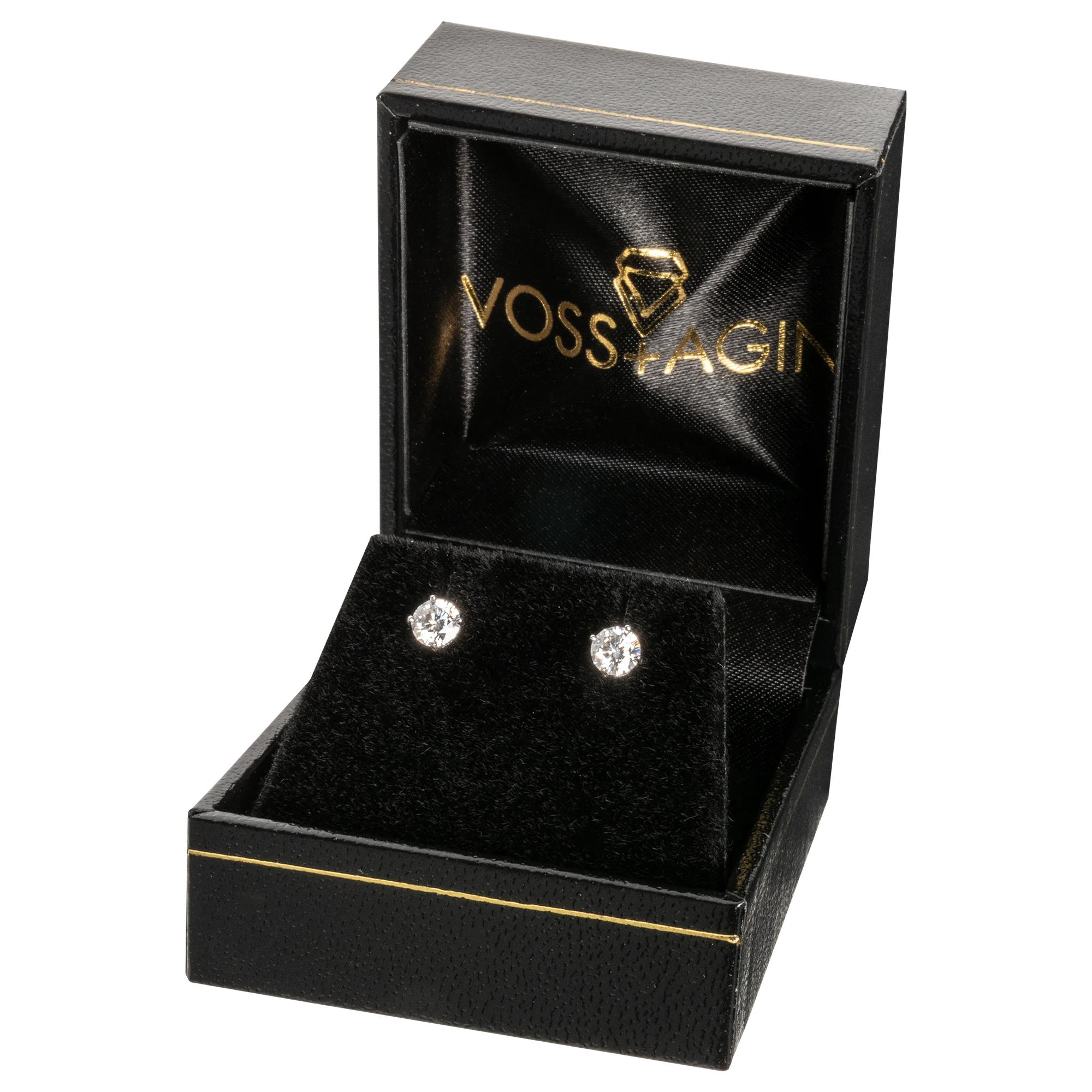 4.00 CTW AGI Certified Lab Grown Diamond Stud Earrings in 14K White or Yellow Gold - G Color VS Clarity