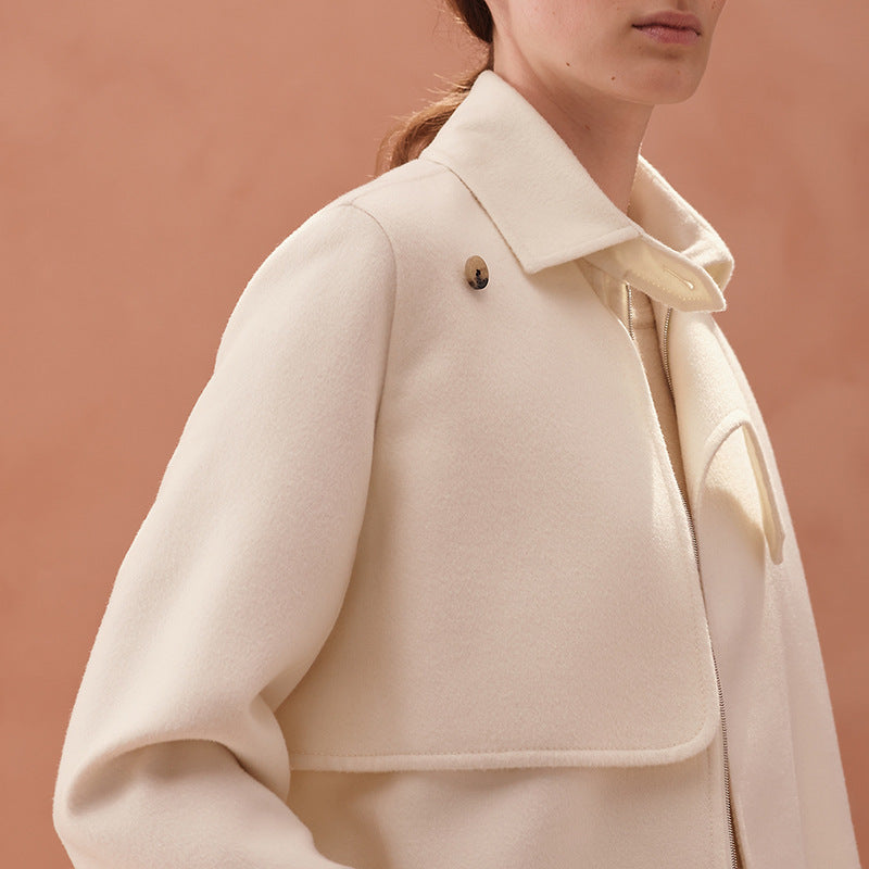 Retro Short Genuine Sheepskin Leather Jacket