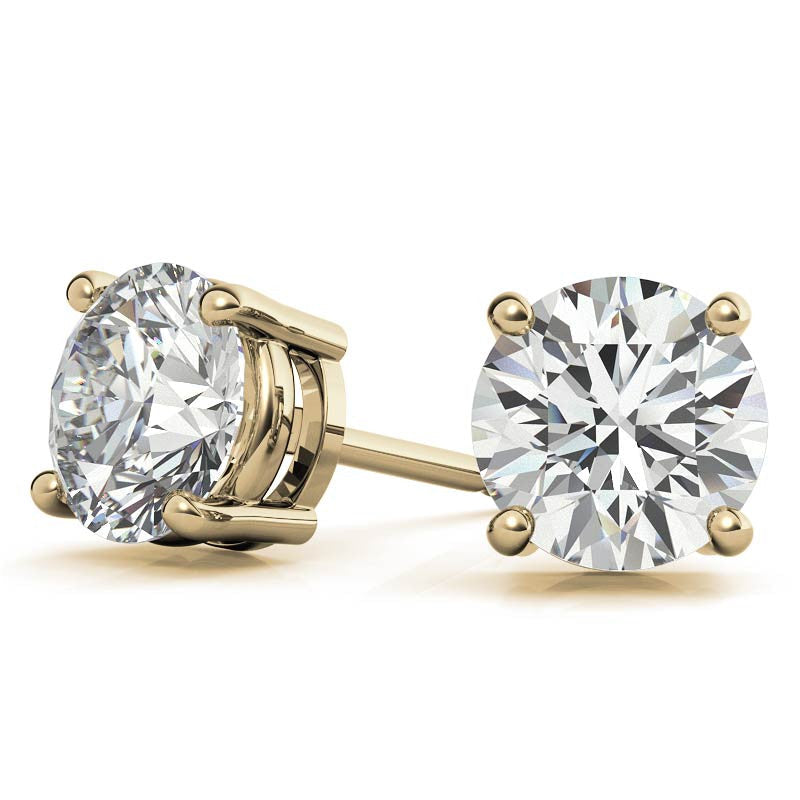 1.50 CTW Lab Grown Diamond Round Stud Earrings in 14K Solid Gold – G/VS Certified