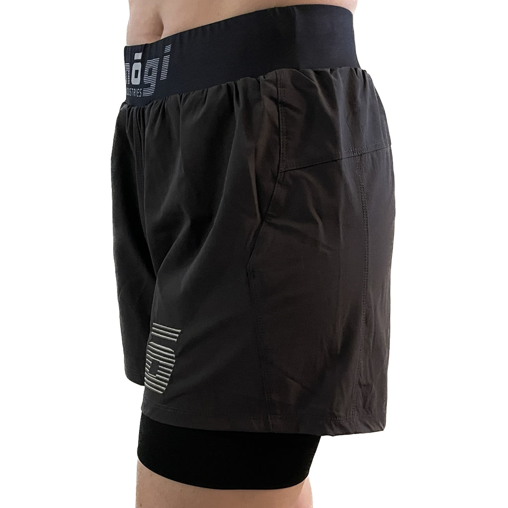 WOMENS Ghost 5" Inseam Premium Lined Grappling Shorts - New Jersey Gray