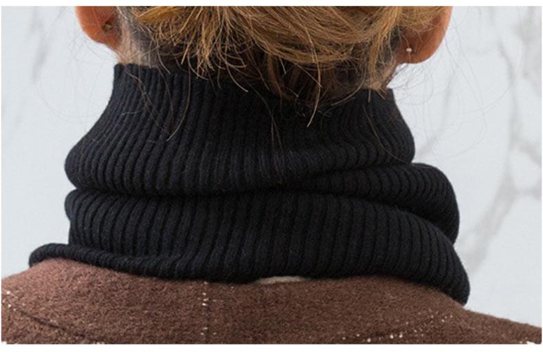 New Winter Autumn Solid Color Soft Cashmere Knit Ring Scarves Neck Warmer Elastic Neck Gaiter Head Wrap Headwear Comfort Collar Female Winter One Loop Scarf For Women