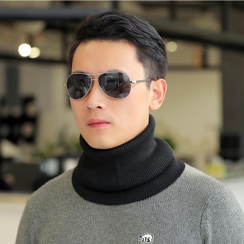 New Winter Autumn Solid Color Soft Cashmere Knit Ring Scarves Neck Warmer Elastic Neck Gaiter Head Wrap Headwear Comfort Collar Female Winter One Loop Scarf For Women