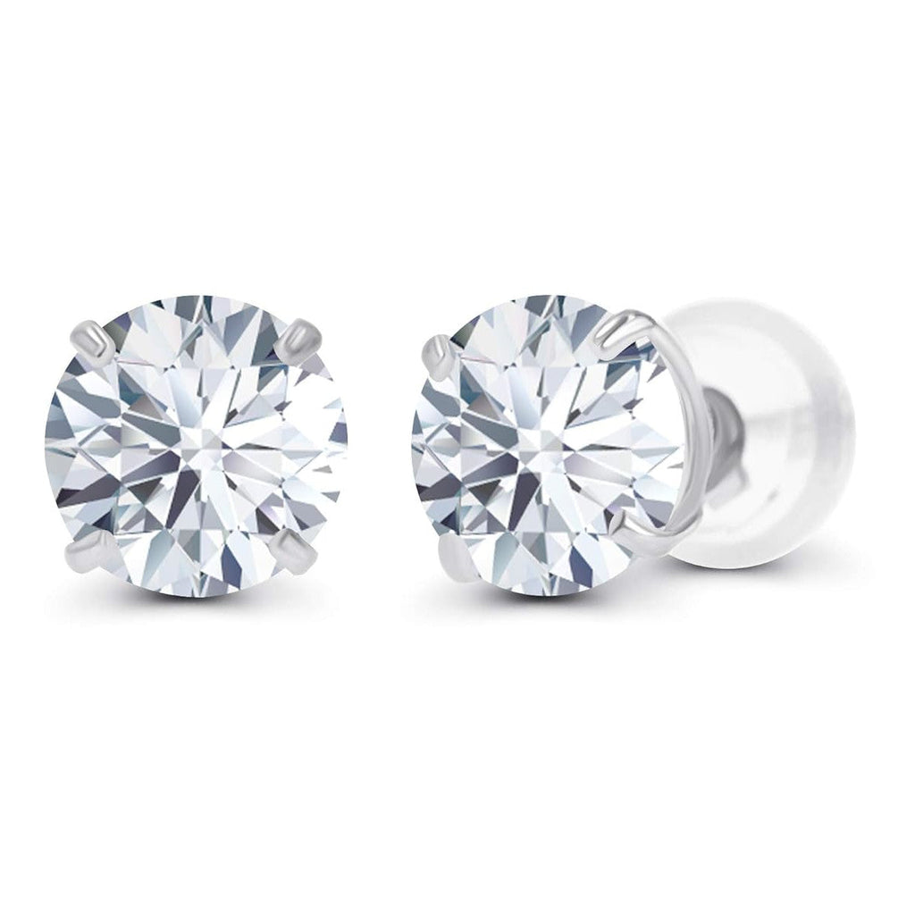 3.00 CTW AGI Certified Lab Grown Diamond Stud Earrings in 14K Gold