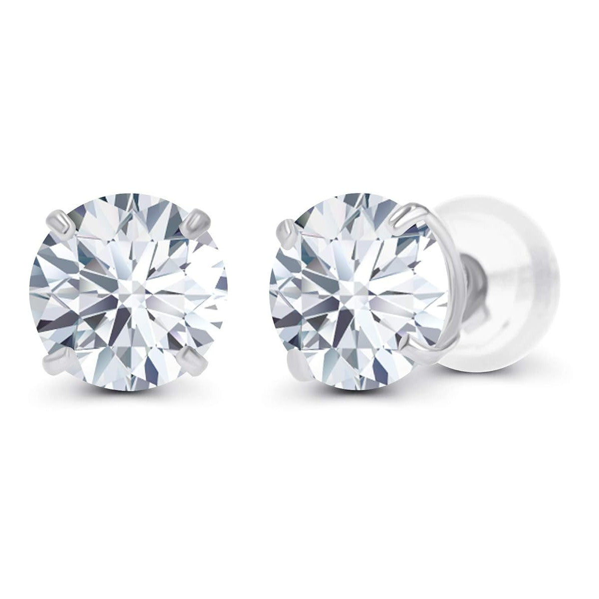 3.00 CTW AGI Certified Lab Grown Diamond Stud Earrings in 14K Gold
