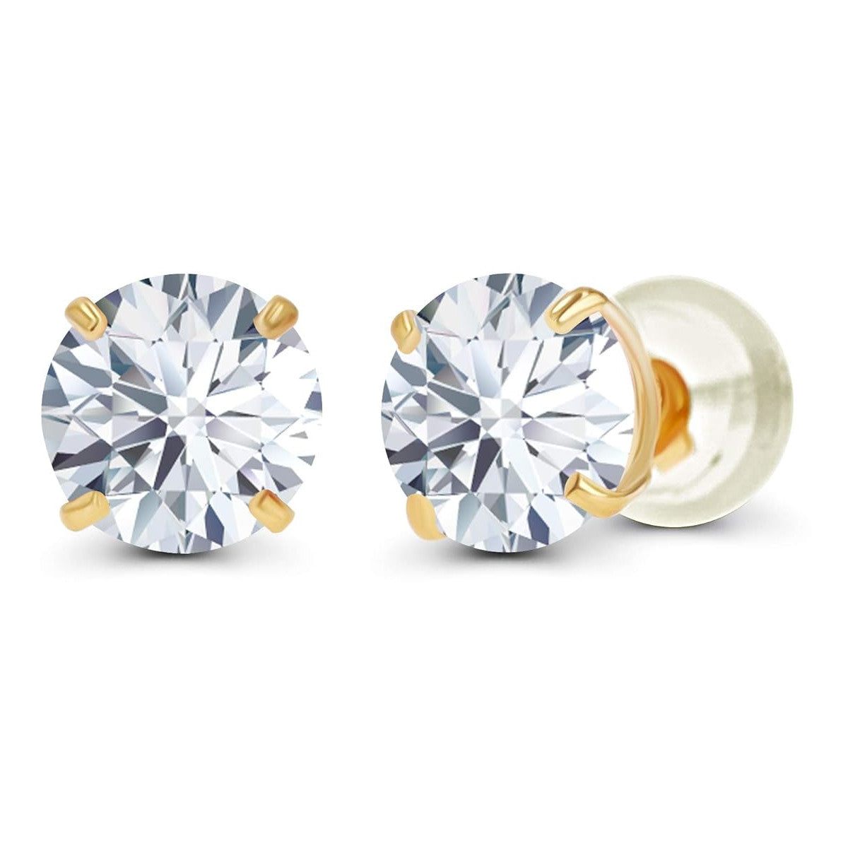 3.00 CTW AGI Certified Lab Grown Diamond Stud Earrings in 14K Gold