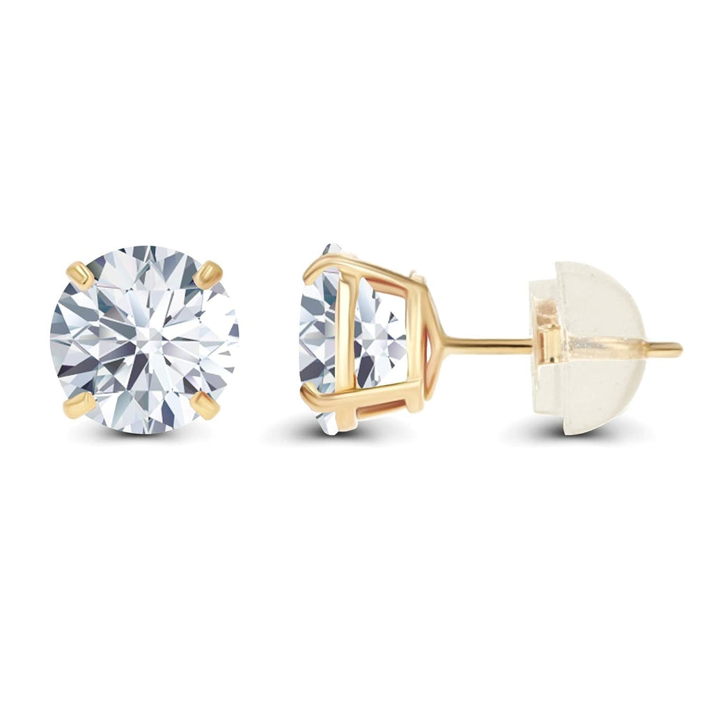 3.00 CTW AGI Certified Lab Grown Diamond Stud Earrings in 14K Gold