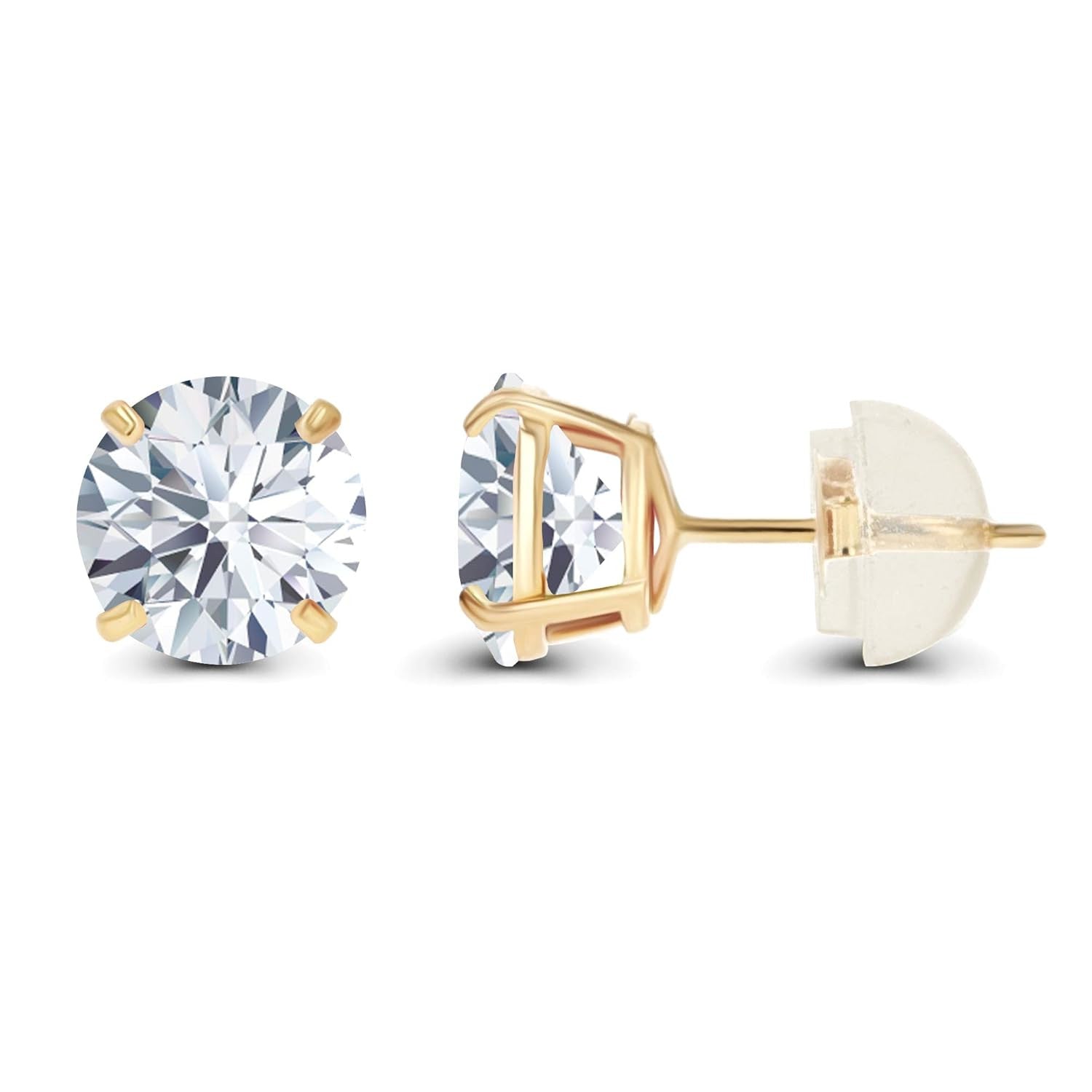 3.00 CTW AGI Certified Lab Grown Diamond Stud Earrings in 14K Gold