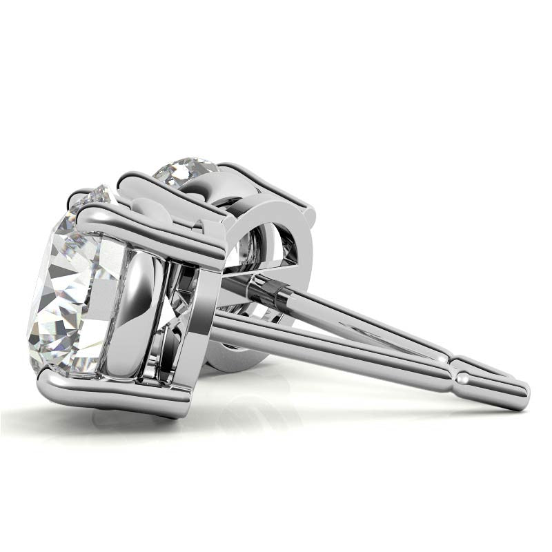 AGI Certified 2.00 CTW Lab Grown Diamond Stud Earrings in 14K Gold