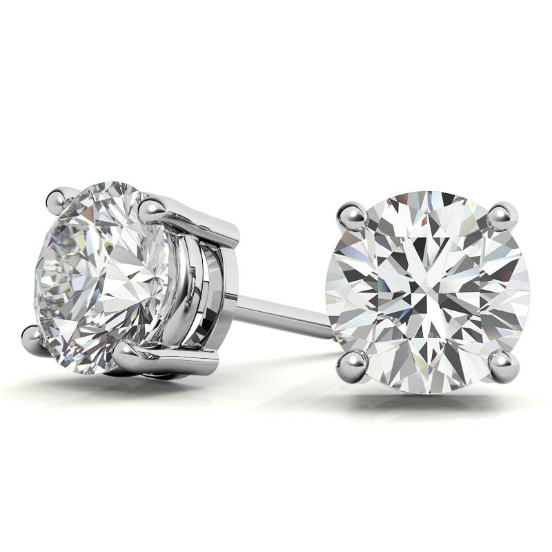 AGI Certified 2.00 CTW Lab Grown Diamond Stud Earrings in 14K Gold