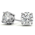 AGI Certified 2.00 CTW Lab Grown Diamond Stud Earrings in 14K Gold