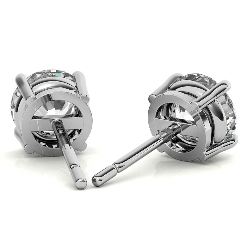 AGI Certified 2.00 CTW Lab Grown Diamond Stud Earrings in 14K Gold