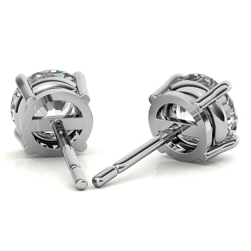 1.50 CTW Lab Grown Diamond Round Stud Earrings in 14K Solid Gold – G/VS Certified