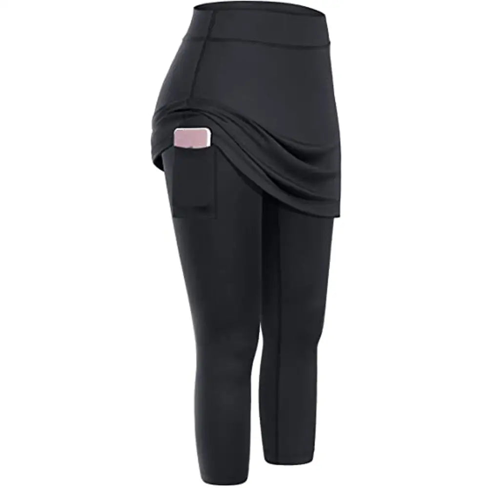 Women Tennis Skirted Leggings with Pockets