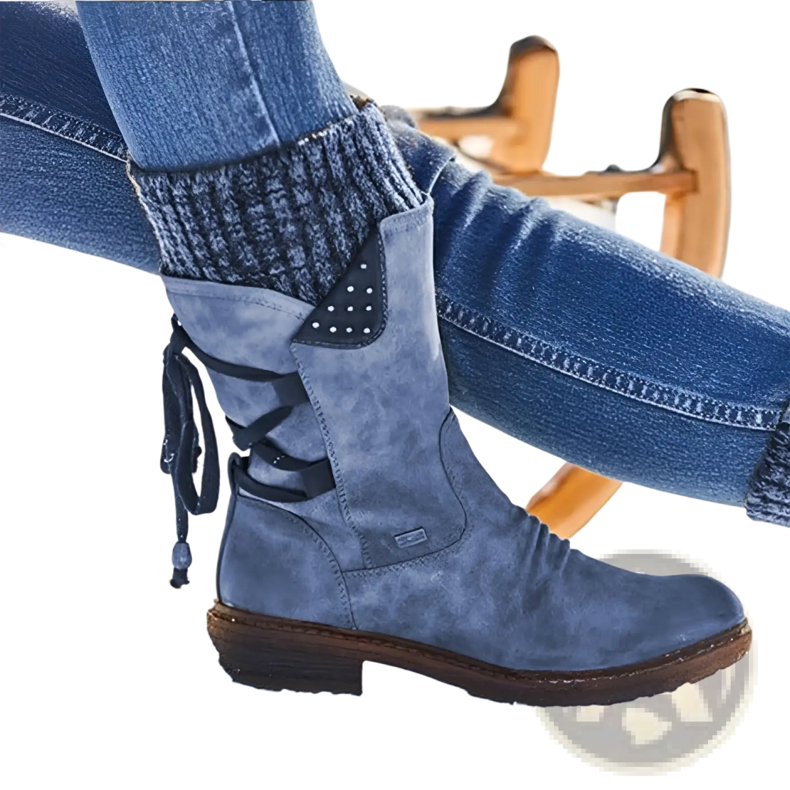 Women Winter Snow Boots Suede Mid Calf Martin Shoes