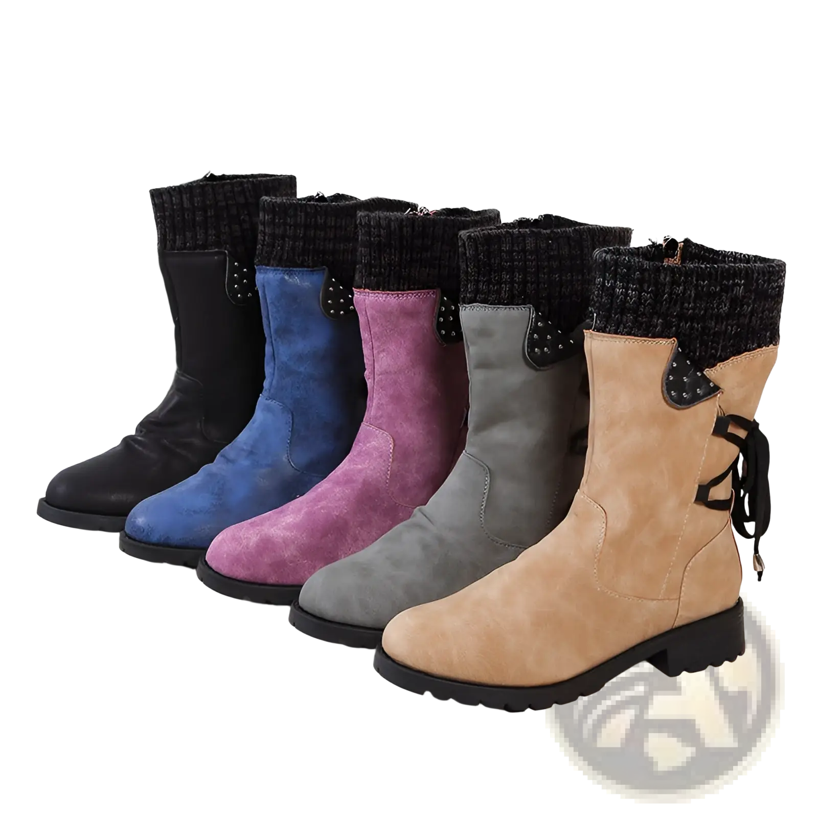 Women Winter Snow Boots Suede Mid Calf Martin Shoes