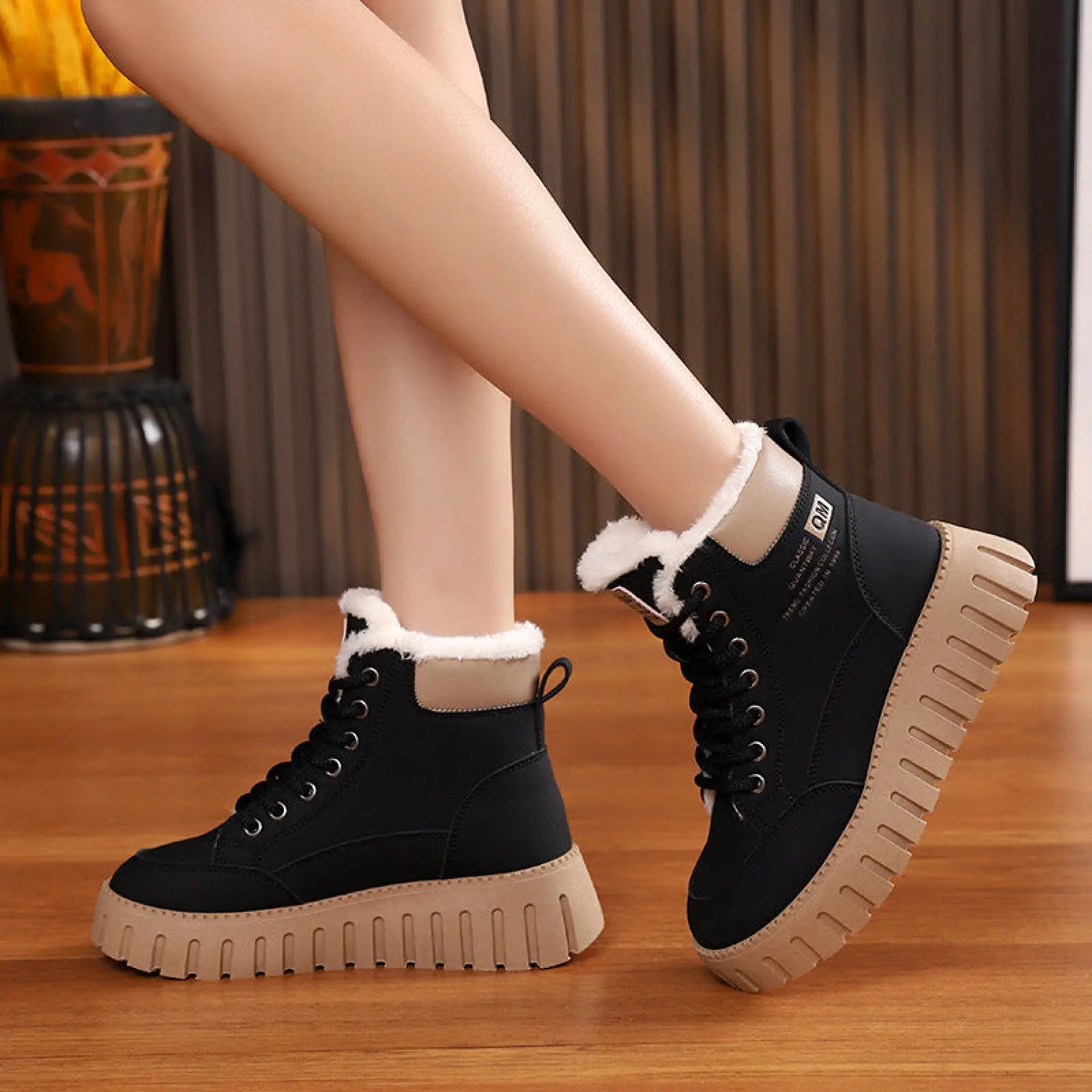 Women's Lace Up Fleece Lined Winter Fashion Snow Boots